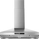 Tieasy Range Hood 30 inch, Vent Hoods 30 inch Stainless Steel, 450 CFM Ductless/Ducted Convertible Kitchen Hood with LED Light Baffle Filters, 3 Speed Exhaust Fan,Touch Control