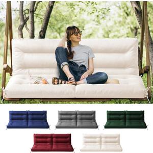 Porch Swing Cushions, Waterproof Patio Swing Cushions Replacement for Outdoor Furniture, 2-3 Seater Outdoor Swing Bench Cushion with Backrest for Patio,Porch, Garden,Backyard, 60x40 (Cream)