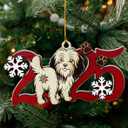 2025 Havanese Christmas Ornament  Wooden Dog Ornament for Tree, Cute Puppy Holiday Decoration, Personalized Pet Keepsake Gift for Women, Men, Kids, Dog Mom & Dad