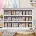 Chunful Vintage Wooden Spice Jars Rack, White, 21 x 13.7 Inch, Chic