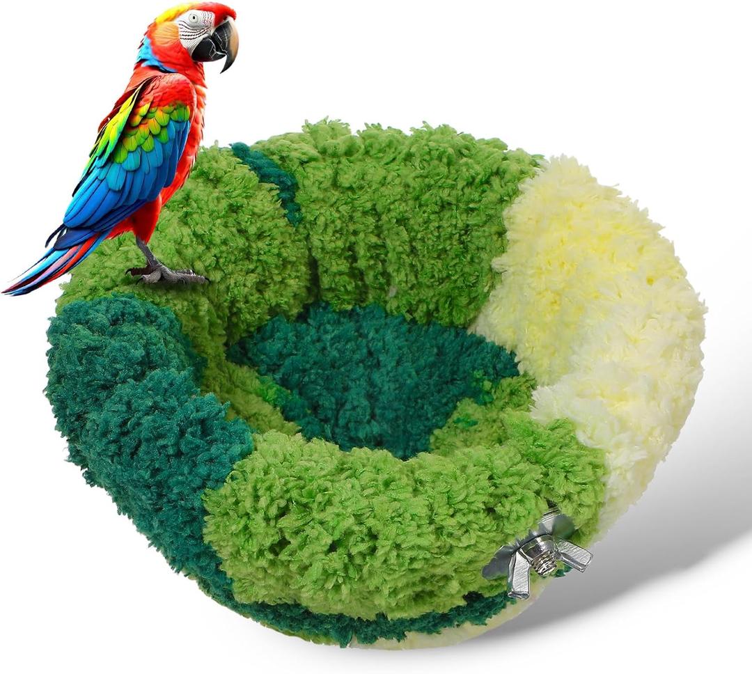 Bird Nest for Cage Plush Hanging Bird Bed Winter Warm Comfortable Small Parrot Breeding Bed for Budgie for Conure,Budgie,Cockatiel,Lovebird,Canary,Finch,Hamster,Small Pets,Warm Nest