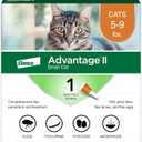 Advantage II Small Cat Vet-Recommended Flea Treatment & Prevention | Cats 5-9 lbs. | 1-Month Supply