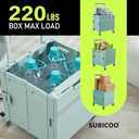 Folding Utility Cart Portable Rolling Crate Handcart Shopping Trolley Collapsible Tool Box, with Lid, on Rotate Wheels, for Grocery, Shopping, Office, Teacher, Camp,File (Green)