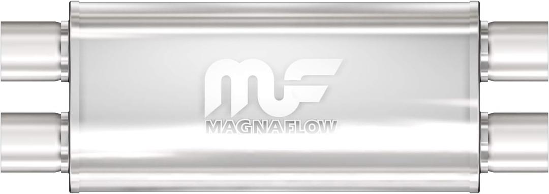 MagnaFlow Performance Exhaust Muffler 12469: 3"/3" Inlet/Outlet, 5x8x18" Oval, Stainless Steel, Satin Finish