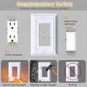 Metal Electrical Outlet Covers, Light Switch Cover Wall Plates, Mid Size Thicker Decorative Switch Plates,Receptacle Wall Plate of Modern Styles (Pure White, 1 Gang Decorator 4 Pack)