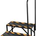 RV Steps with Handrail, 2-Step Anti-Slip Heavy Duty Stable Universal Stair for RV Travel Trailers Pool Hot Tub Trampoline