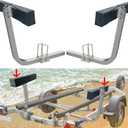 316 Stainless Steel Boat Trailer Guides 20 inch Thickening Aluminium Alloy Square Tube Kit with High-Grade Rubber Crash Pads Replace Carpet Fabric