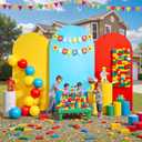 7.2ft 6.6ft 6ft Rainbow Arch Cover Set of 3-Wrinkle Free Stretchy Red Yellow Blue Chiara Wedding Arch Backdrop Stand Cover for Theme Party Birthday Baby Shower Photo Photography Background Cover