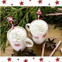 12 Pcs of Christams Straw Cover Cap, 8mm Cartoon Straw Cup Accessories, Reusable Silicone Dust Cover, Perfect for Holiday Parties