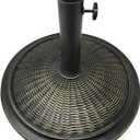 Trademark Innovations Decorative Outdoor Cement Wicker Design Umbrella Base, Bronze