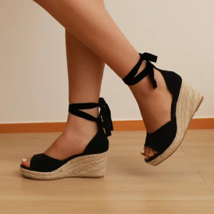 Black Wedge Sandals 8,5