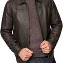 Isaac & David Chicago Men's New Black/ Brown Lambskin Leather Classic Open Bottom Jacket Motorcycle Vintage Racing Jacket (US, Alpha, Large, Regular, Regular, Brown Leather Jacket)