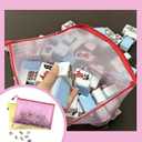 4 x Transparent Mahjong Tiles Bag with Zipper 2 Pack, Empty Case for American Mahjong, Mah Jong Gifts Accessories,2 Colors of Transparent Mahjong Rack Bag,Domino or Tile Games Box(Case Only) (Yellow and Pink-2)