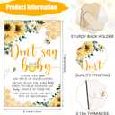 51Pcs Don't Say Baby Shower Game Favor Yellow Bee Sunflower Wooden Sign with 50 Cute Clothespin for Summer Gender Reveal Party Supplies