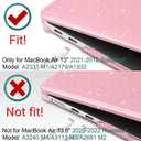 DONGKE for MacBook Air 13 inch Case 2021-2018 Release A2337 M1 A2179 A1932, Bling Plastic Hard Shell Case & Keyboard Cover Only Compatible with MacBook Air 13 inch Retina Fits Touch ID, Sparkly Pink | 2021-2018 Release, A2337, M1, A2179, A1932, Keyboard Cover