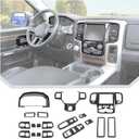 JeCar 19pcs Carbon Fiber Interior Trim Kit Fit for 2011-2017 Dodge Ram 1500 Interior Accessories