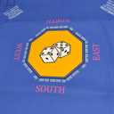 Mahjong Mat for Table 33''x33'', Non-Slip Mahjong Cloth Cover with Game Rules, Mahjong Tablecloth for Poker, Board Games Table Mat, Card Games, Tile Games, Dominoes (Blue)