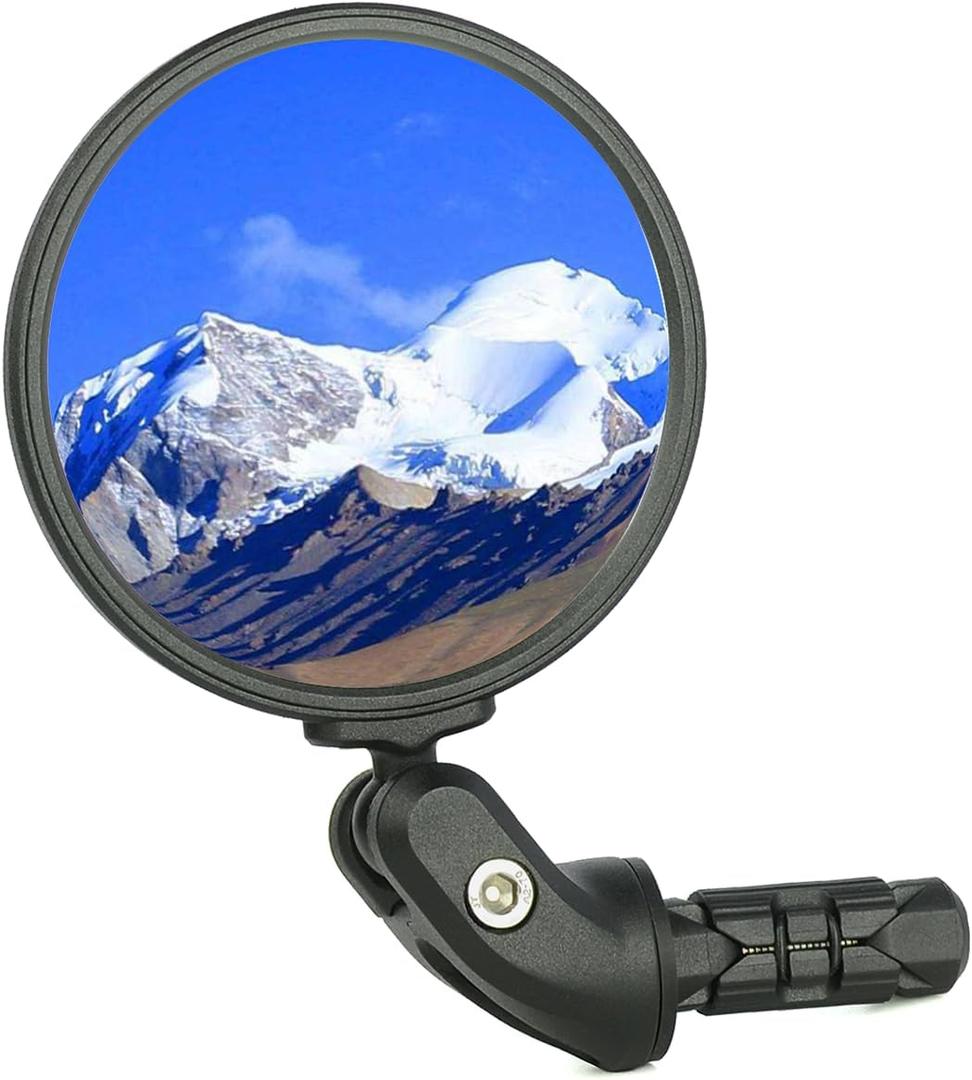 Bike Mirrors,Bike Bar End Mirror, HD Glass Convex Lens Bicycle Rearview Mirror, Safe Cycling Rearview Mirror, Easy to Install (3" for Flat or Drop Bar Bike 1PC)