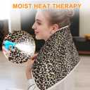 Deepsoon Heating Pad,Electric Heating Pads for Back,Neck,Moist Heating Pad for Abdomen Shoulder Knee Legs,Dry/Moist Heat&Auto Shut Off,Mother's Day Birthday for Men and Women,Leopard Print,24x12 Inch