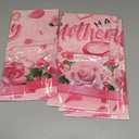 Happy Mothers Day Decorations Tablecloth 4 Pack Large Rectangle Pink Rose Mothers Day Table Covers for Mothers Day Outdoor Party Disposable Waterproof Plastic Tablecloth