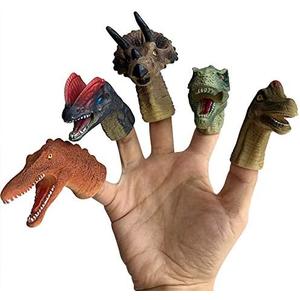 Dinosaur Finger Puppets for Kids,Hand Animal Figure Toys,Bath Finger Puppets Toys for Kids Girls Boys Birthday Party Supplies Favors Decorations (A)