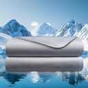 Cooling Comforter, Cooling Blanket Queen Size - Soft & Breathable All-Season Quilt for Bed, Sofa, or Travel, Machine Washable Queen Size Bedding (90"x90", Grey) (Light Gray)