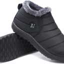L-RUN Womens Winter Snow Boots Fur Lined Warm Ankle Boots Slip on Men's Snow Ankle Boots Lightweight Outdoor Footwear