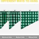 NICETOWN Swag Curtains for Living Room, Christmas Decor Rod Pocket Short Window Covering for Kitchen, Room Darkening Small Curtains for Bedroom (Green & White, 1 Pair, 36" x 36")