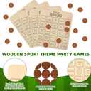2 x Soulchen 4 Sets Soccer Bingo Game Wooden Soccer Themed Bingo Cards Ball Tic-tac-Toe Board Game Sport Theme Party Games for Family Night Birthday Party Favors Supplies