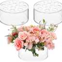 Flower Centerpieces for Tables, 12 Holes Clear Acrylic Flower Vase, Round Flower Vase, Centerpiece Vases for Table Low Flower Holder, Flower Arrangements Decorative Vase for Home Wedding Table/331