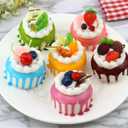 6pcs Realistic Artificial Simulation Cake Assorted Faux Fake Cupcake Model Home Kitchen Staging Party Dessert Photography Props Home Decoration Display Cake
