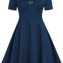 ROSE GAL Rosegal Gothic D-Ring PU Leather Panel Ladder Cutout Dress (2X, Blue_1)