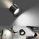 LEASTYLE LED Wall Sconce, Rechargeable Wall Lights with Remote 360° Rotatable Wall Lamp Battery Operated Lights,3 Color Temperature Dimmable Magnetic Wall Light for Bedroom Reading Bedside , Set Of 2