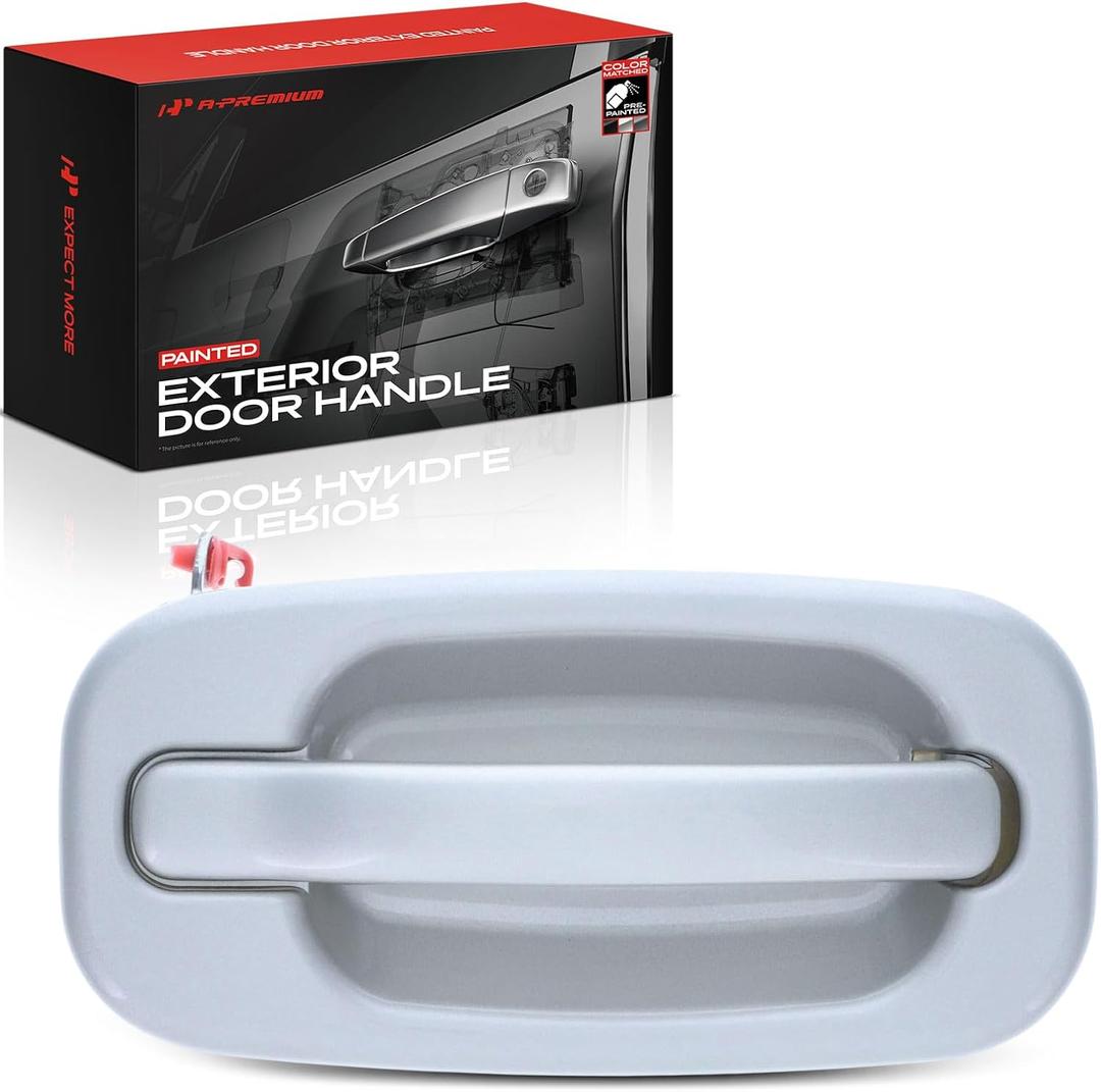 A-Premium Front Passenger Painted Exterior Door Handle Compatible with Chevy, GMC & Cadillac - Silverado 2500, Tahoe, Suburban, Avalanche, Sierra 3500 Classic, Yukon XL, Escalade, Silver Birch (926L)