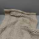 H.VERSAILTEX Bath Mats for Bathroom Non Slip Thick Chenille Striped Bath Rug Absorbent Fluffy Soft Shaggy Rugs Washable Dry Fast Plush Mats for Indoor, Bath Room, Tub - 20" x 32", Fog