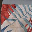 Tropical Leaf Print Area Rug 8'x10', Colorful, Soft, Durable, Non-Slip, Machine Washable