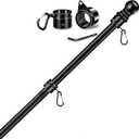 6FT Thickened Flag Pole Heavy Duty Stainless Steel Flag pole mounting Pole of metal,Rustproof for Outdoor/Garden/Yard/Truck/Boat/Wall/Tree (Black)