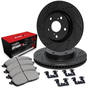 R1 Concepts Front Brakes and Rotors| Hardware Included| Front Optimum OEp Brake Pads and Rotors Kit| Fits 2004-2005 BMW 525i; 2006-2007 BMW 525xi, 530xi; 2009-2010 BMW 535i; 2008 BMW 535xi