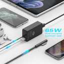 65W Surface Pro Laptop Charger for Microsoft Surface Pro 11 10 9 8 7+ X 7 6 5 4 3, Windows Surface Laptop 7 6 5 Studio 4 Go 3 2, Surface Go Tablet, Surface Book 2 1, Support 44W 36W, 10FT, Travel Case