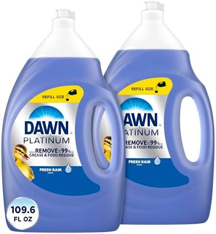 Dawn Platinum Dish Soap Liquid, Dishwashing Liquid, Grease Removal, Fresh Rain, 1×54.8oz Bundle