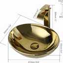 Oval Gold Vessel Sink with Faucet and Pop-Up Drain 17"x14" Bathroom Ceramic Basin Above Counter Bowl Sinks Thickened Compact Boat Shape Sinks for Small Bathrooms Vanities and Apartment Top