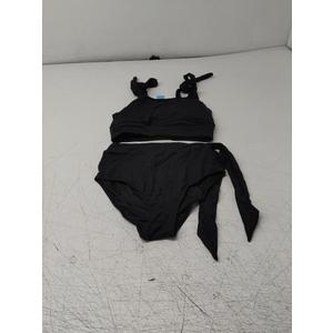Two Piece High Waisted Swimsuits - Women Tummy Control Bikini Modest Bathing Suit 2PC 2025 (X-Small, Black)