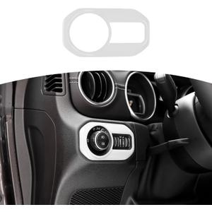 RT-TCZ for Jeep JL Headlight Switch Button Trim Cover White for Jeep Wrangler JL JLU Gladiator JT 2018-2024 White Interior Accessories (White)