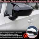 MUXEE 11th civicNew Rear View Mirror Outside Housing Wing Mirror Cover Cap Trim for Honda Civic 2022 2023 2024 2025 2026 - ABS Bright Black Sport Interior Accessories