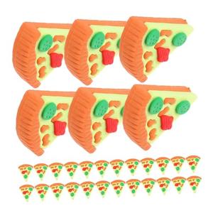 Angoily 30Pcs Pizza Mini Erasers for Kids, Cute Cartoon Pencil Rubber Eraser, Novelty 3D Desk Puzzle Pizza Day Themed Party Favors Filler Kids School Classroom Prizes Fun Classroom Prizes and Rewards
