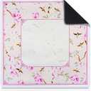 Neoprene Mahjong Mat for Table, Non-Slip, Durable, and Quiet Table Cover, Pretty Travel Mahjong Mat Pink with Floral and Bird Pattern, Perfect for Mahjong, Poker, Home Tea Rooms, Clubs