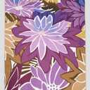 ZonLi Colorful Outdoor Rug 9x12Ft Waterproof Multicolored Indoor Area Rug Washable Outdoor Patio Rugs Tropical Floral Non Slip Outdoor Carpet for Living Room, Pool,Backyard,Deck,Camping