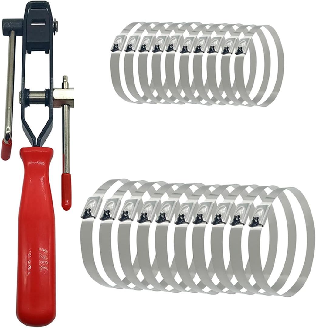 Universal for ATV Car Auto CV Joint Banding Boot Axle Clamp Pliers with Cuting, 20PCS Stainless Steel CV Joint Boot Band