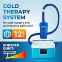 PhysioNatural Cold Therapy Ice Machine for Knee Surgery Recovery Programmable Continuous Cryotherapy System with Adjustable Knee Pad for Post-Op Swelling, Sprains & Injuries