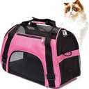 Cat Carrier for Small Cats Dogs Soft-Sided Pet Carrier for Cats Puppies Small Pets Airline Approved Lightweight Comfortable Travel Cat Dog Carrier (Small, Pink)